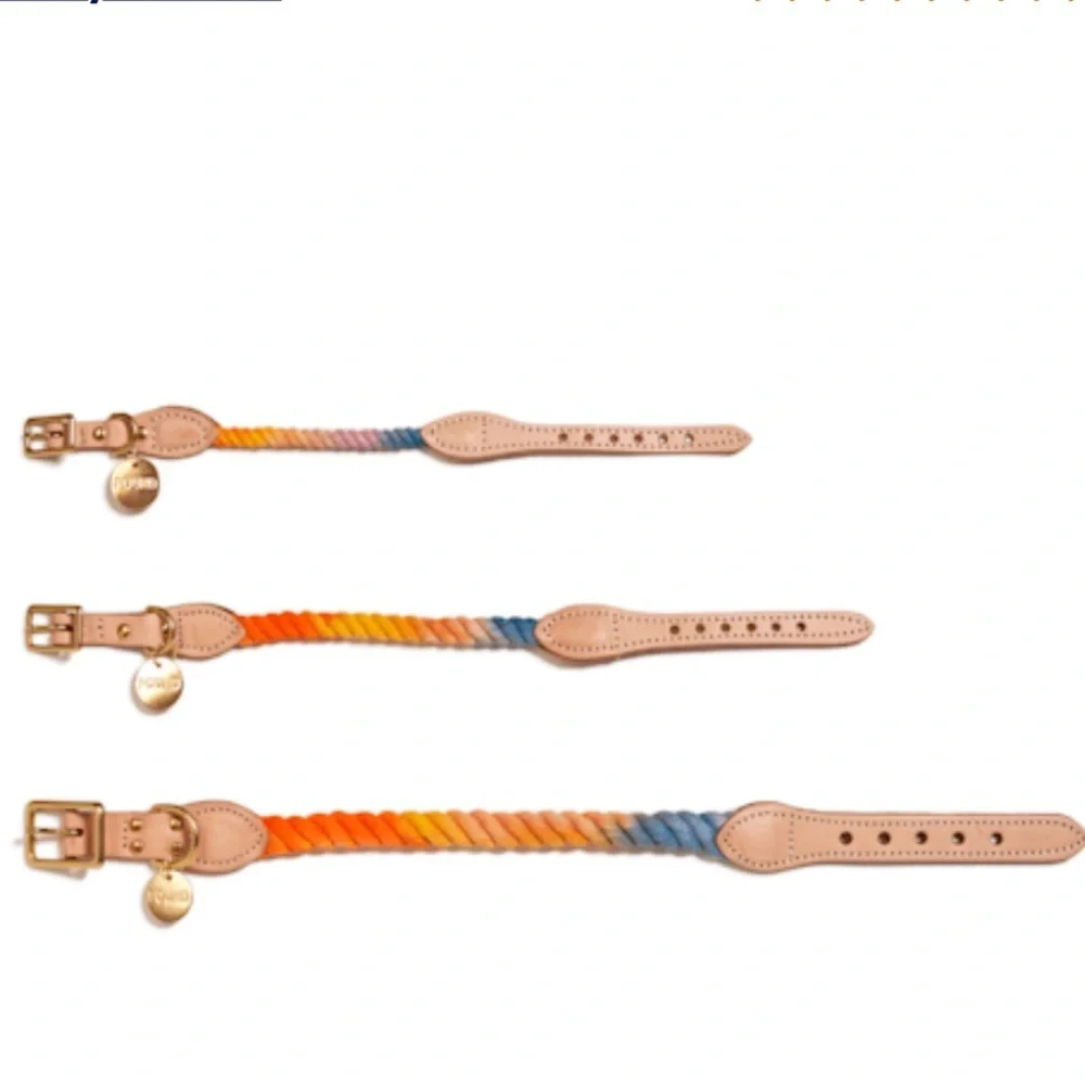 NWT Found My Animal Rope Leather Collar S & M